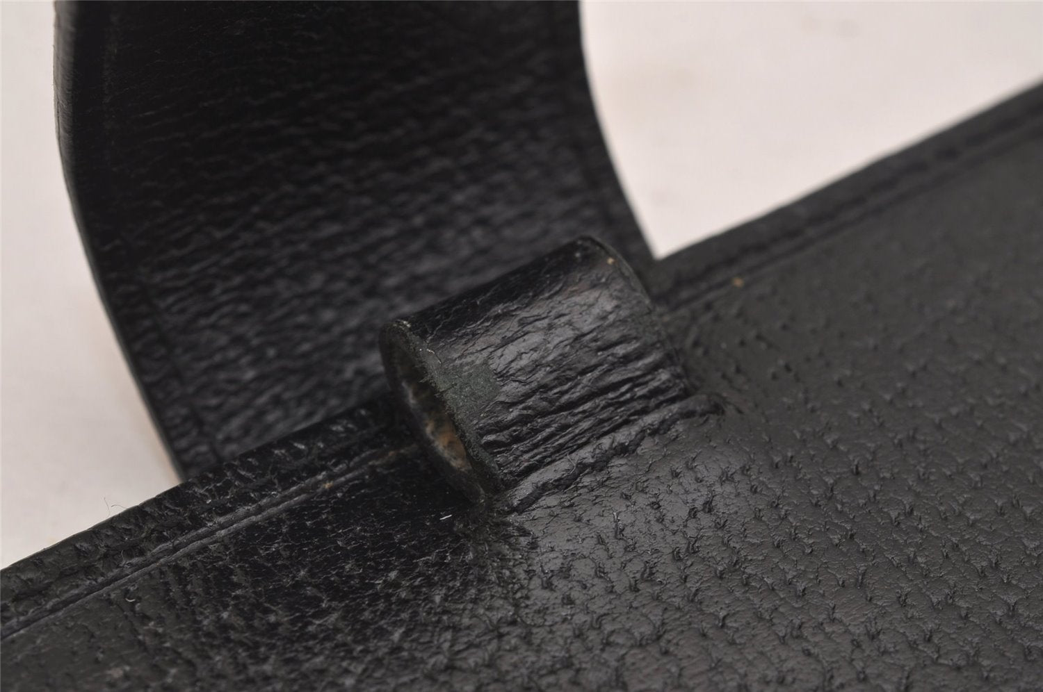 Authentic GUCCI Agenda Notebook Cover Purse GG Canvas Leather 115240 Black 6677J