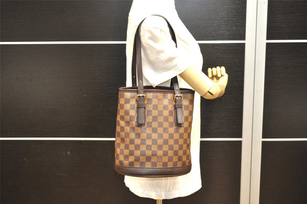 Authentic Louis Vuitton Damier Marais Bucket Shoulder Tote Bag N42240 LV 6678I