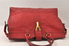 Authentic YVES SAINT LAURENT Cabas Shyc Tote Hand Bag Leather 275091 Red 6678K