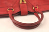 Authentic YVES SAINT LAURENT Cabas Shyc Tote Hand Bag Leather 275091 Red 6678K