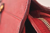 Authentic YVES SAINT LAURENT Cabas Shyc Tote Hand Bag Leather 275091 Red 6678K