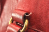 Authentic YVES SAINT LAURENT Cabas Shyc Tote Hand Bag Leather 275091 Red 6678K