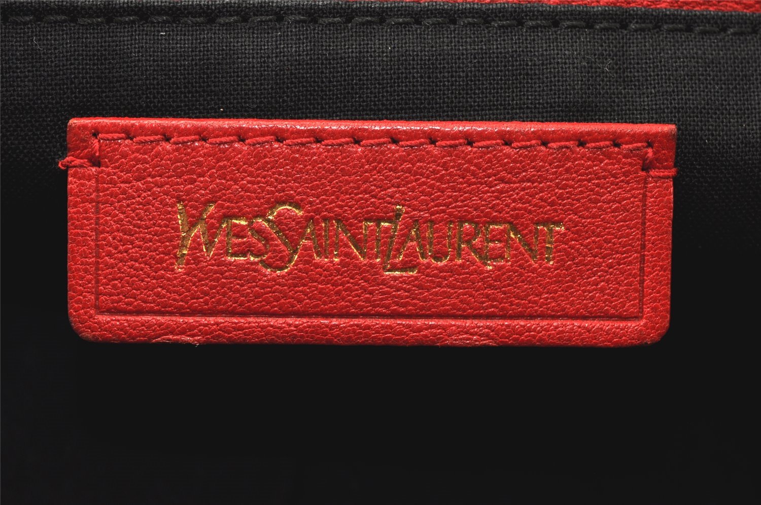 Authentic YVES SAINT LAURENT Cabas Shyc Tote Hand Bag Leather 275091 Red 6678K