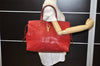 Authentic YVES SAINT LAURENT Cabas Shyc Tote Hand Bag Leather 275091 Red 6678K