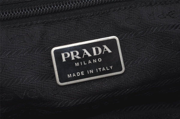 Authentic PRADA Vintage Nylon Tessuto Leather Drawstring Backpack Black 6680I