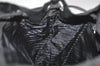 Authentic PRADA Vintage Nylon Tessuto Leather Drawstring Backpack Black 6680I