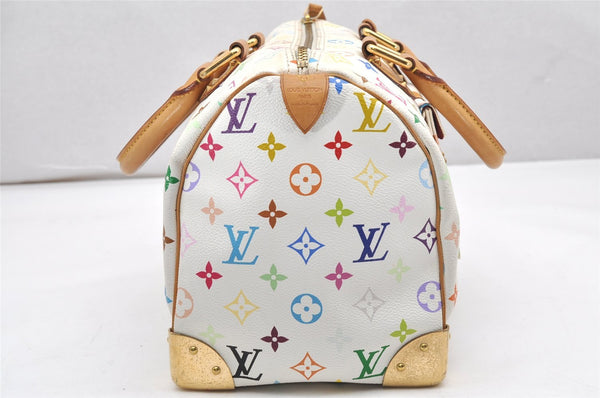 Auth Louis Vuitton Monogram Multicolor Speedy 30 Hand Bag White M92643 LV 6681K