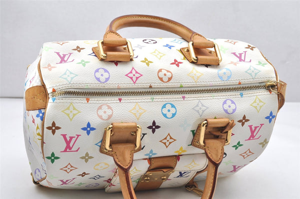 Auth Louis Vuitton Monogram Multicolor Speedy 30 Hand Bag White M92643 LV 6681K