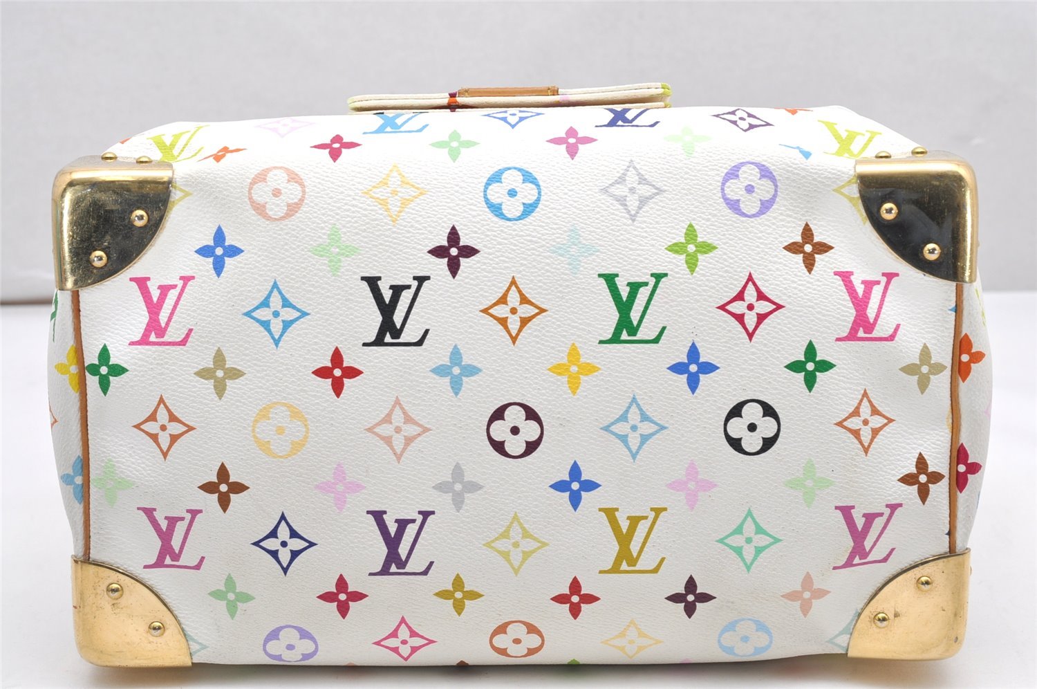 Auth Louis Vuitton Monogram Multicolor Speedy 30 Hand Bag White M92643 LV 6681K