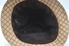 Authentic GUCCI Vintage Diamante Hat Cap Canvas Leather Size XL Brown 6682J