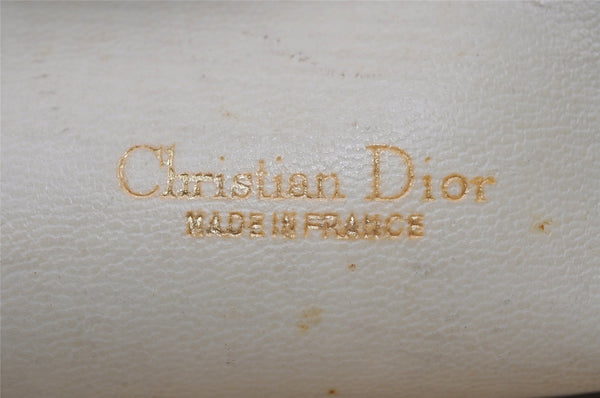 Authentic Christian Dior Honeycomb Shoulder Cross Bag PVC Leather White 6684I