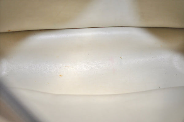 Authentic Christian Dior Honeycomb Shoulder Cross Bag PVC Leather White 6684I