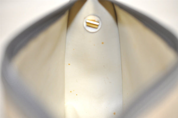 Authentic Christian Dior Honeycomb Shoulder Cross Bag PVC Leather White 6684I