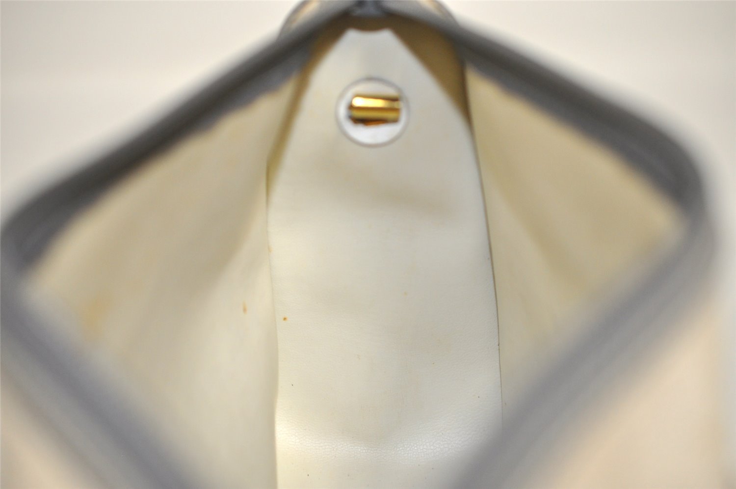 Authentic Christian Dior Honeycomb Shoulder Cross Bag PVC Leather White 6684I