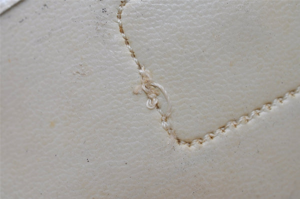 Authentic Christian Dior Honeycomb Shoulder Cross Bag PVC Leather White 6684I