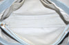Authentic CELINE Boogie Bag Vintage Hand Bag Purse Leather Light Blue 6685I
