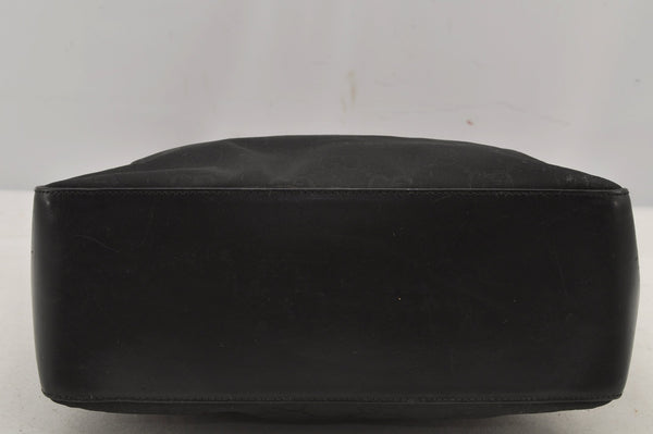 Authentic GUCCI Shoulder Hand Bag Purse GG Nylon Leather 0013766 Black  6685J