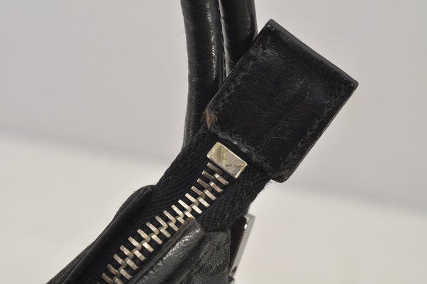 Authentic GUCCI Shoulder Hand Bag Purse GG Nylon Leather 0013766 Black  6685J