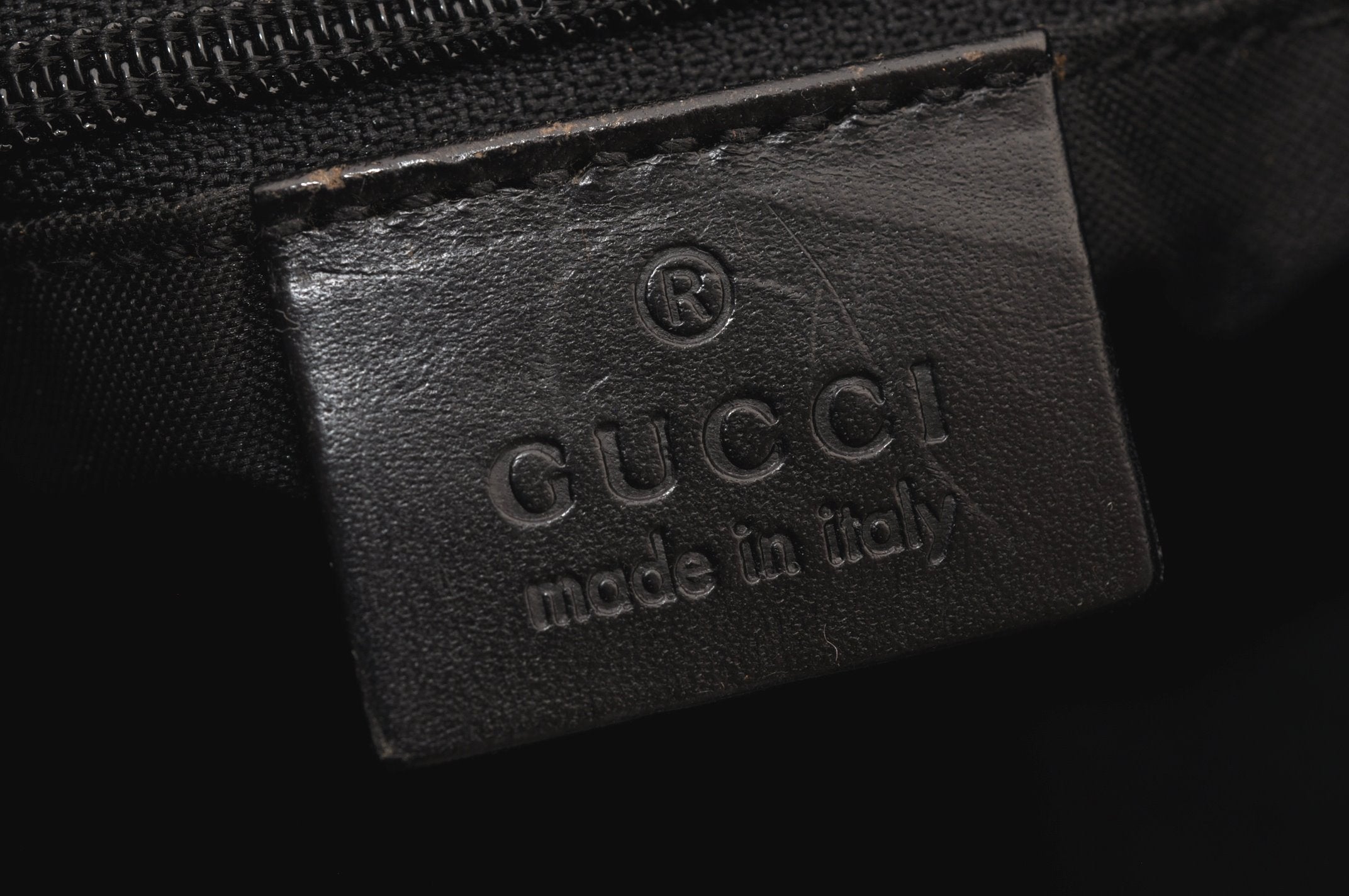 Authentic GUCCI Shoulder Hand Bag Purse GG Nylon Leather 0013766 Black  6685J