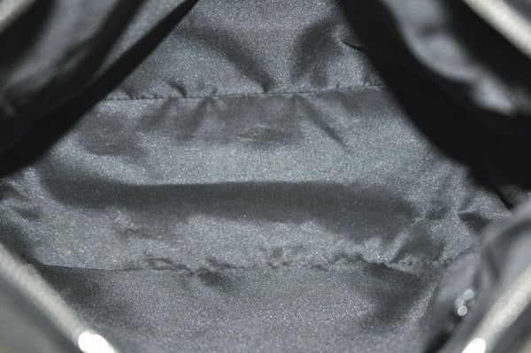 Authentic GUCCI Shoulder Hand Bag Purse GG Nylon Leather 0013766 Black  6685J