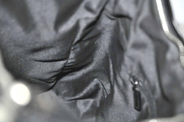 Authentic GUCCI Shoulder Hand Bag Purse GG Nylon Leather 0013766 Black  6685J