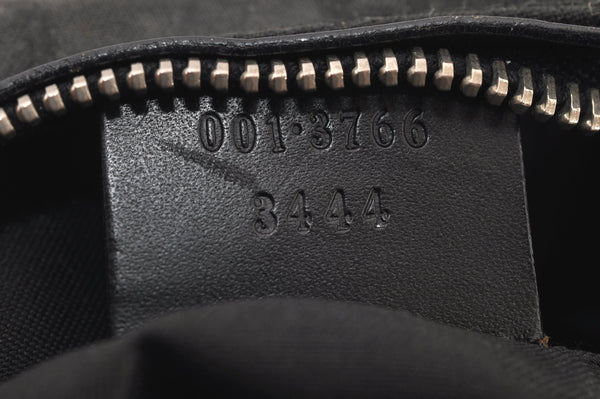 Authentic GUCCI Shoulder Hand Bag Purse GG Nylon Leather 0013766 Black  6685J