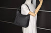 Authentic GUCCI Shoulder Hand Bag Purse GG Nylon Leather 0013766 Black  6685J