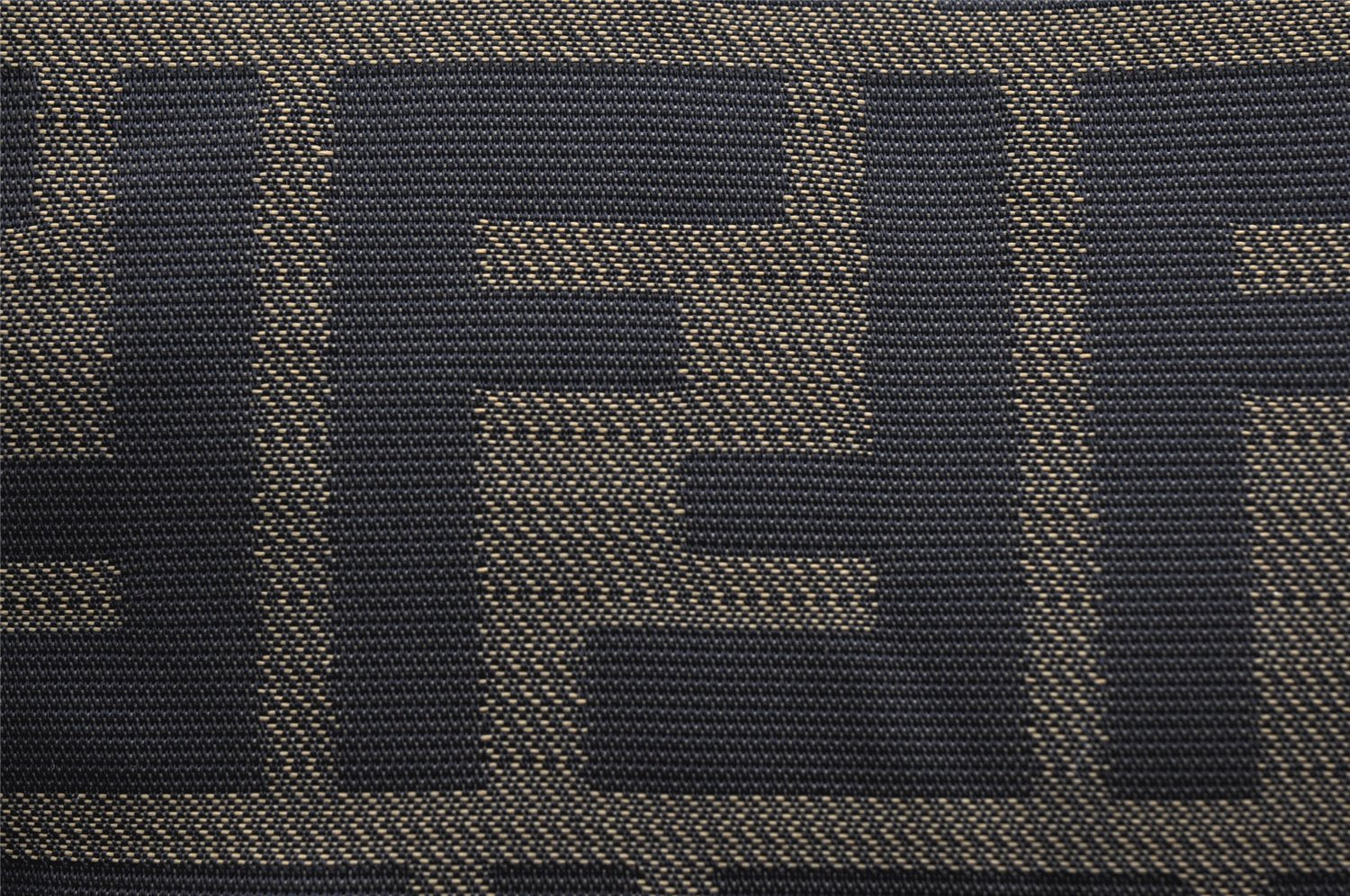 Authentic FENDI Zucca Clutch Hand Bag Purse Nylon Leather Brown Black 6686I