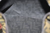 Authentic FENDI Zucca Clutch Hand Bag Purse Nylon Leather Brown Black 6686I