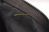 Authentic FENDI Zucca Clutch Hand Bag Purse Nylon Leather Brown Black 6686I