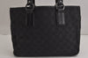 Authentic GUCCI Vintage Shoulder Tote Bag GG Canvas Leather 113019 Black 6686J