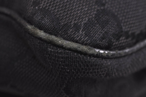 Authentic GUCCI Vintage Shoulder Tote Bag GG Canvas Leather 113019 Black 6686J