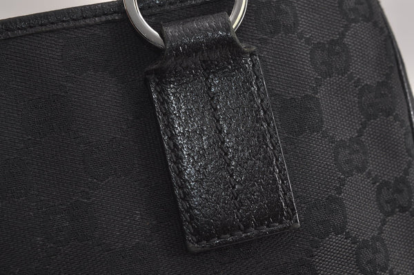 Authentic GUCCI Vintage Shoulder Tote Bag GG Canvas Leather 113019 Black 6686J