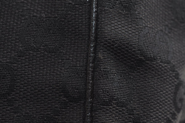 Authentic GUCCI Vintage Shoulder Tote Bag GG Canvas Leather 113019 Black 6686J
