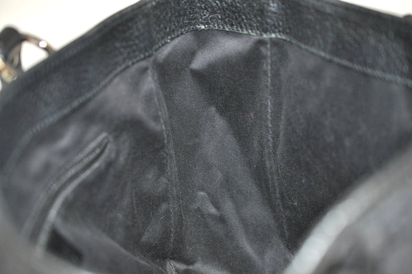 Authentic GUCCI Vintage Shoulder Tote Bag GG Canvas Leather 113019 Black 6686J