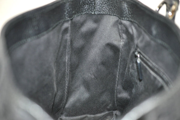 Authentic GUCCI Vintage Shoulder Tote Bag GG Canvas Leather 113019 Black 6686J