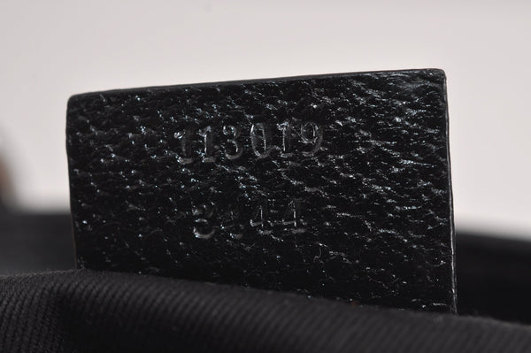 Authentic GUCCI Vintage Shoulder Tote Bag GG Canvas Leather 113019 Black 6686J