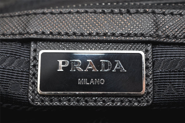 Authentic PRADA Nylon Tessuto Saffiano Leather 2Way Tote Bag Black 6686K