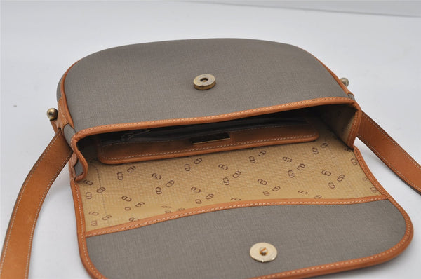 Authentic Christian Dior Shoulder Cross Body Bag Purse PVC Leather Gray 6687I