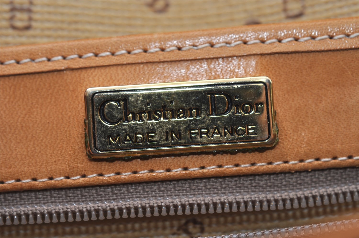 Authentic Christian Dior Shoulder Cross Body Bag Purse PVC Leather Gray 6687I