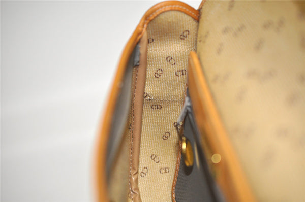 Authentic Christian Dior Shoulder Cross Body Bag Purse PVC Leather Gray 6687I