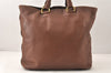 Authentic PRADA Vintage Leather 2Way Shoulder Tote Bag Brown 6687K