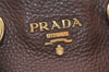 Authentic PRADA Vintage Leather 2Way Shoulder Tote Bag Brown 6687K