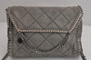 Authentic Stella McCartney Falabella Mini Shoulder Cross Bag Leather Gray 6689J