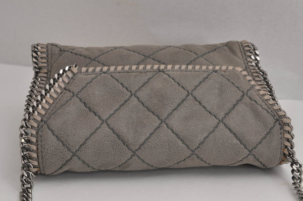 Authentic Stella McCartney Falabella Mini Shoulder Cross Bag Leather Gray 6689J