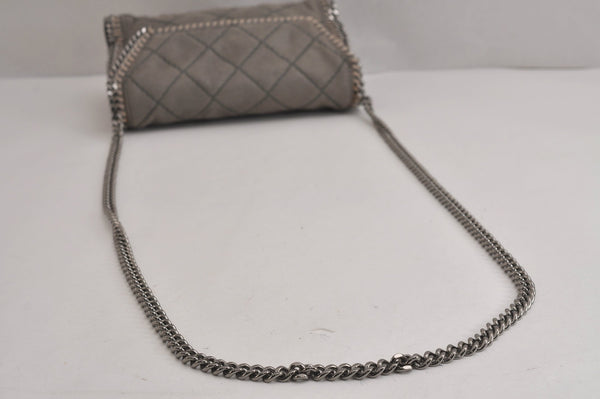 Authentic Stella McCartney Falabella Mini Shoulder Cross Bag Leather Gray 6689J