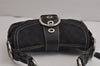Authentic COACH Signature Shoulder Bag Purse Canvas Leather 6171 Black 6690J