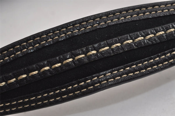 Authentic COACH Signature Shoulder Bag Purse Canvas Leather 6171 Black 6690J