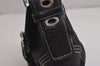 Authentic COACH Signature Shoulder Bag Purse Canvas Leather 6171 Black 6690J
