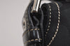 Authentic COACH Signature Shoulder Bag Purse Canvas Leather 6171 Black 6690J